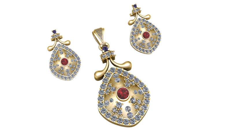 ENGAGEMENT RUBY LOCKET SET 3D PRINTABLE MODEL 3D Model .c4d .max .obj .3ds .fbx .stl .blend