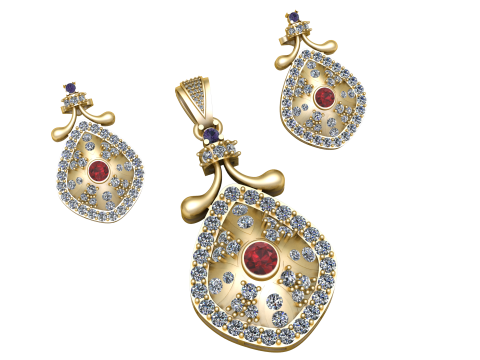 ENGAGEMENT RUBY LOCKET SET 3D PRINTABLE MODEL 3Dモデル