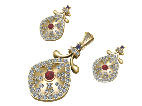 ENGAGEMENT RUBY LOCKET SET 3D PRINTABLE MODEL 3D Model