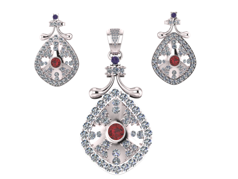 ENGAGEMENT RUBY LOCKET SET 3D PRINTABLE MODEL 3D Model