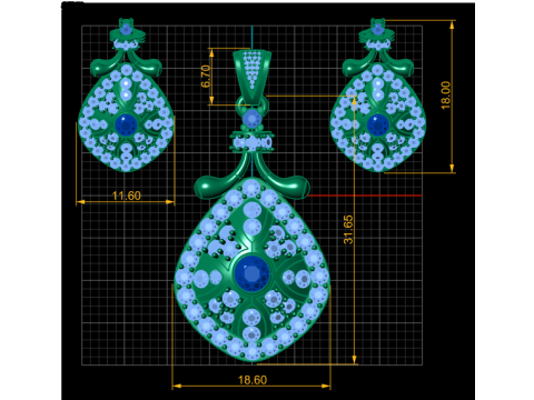 ENGAGEMENT RUBY LOCKET SET 3D PRINTABLE MODEL 3D Model