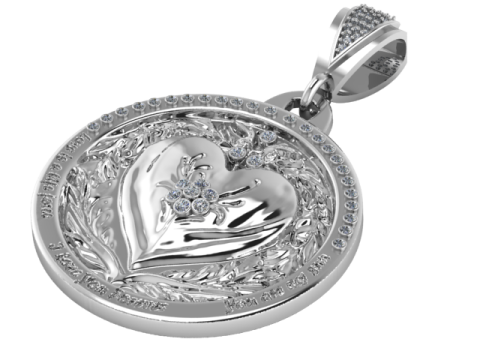 HEART DESIGN COIN PENDANT 3D PRINTABLE MODEL 3D Model