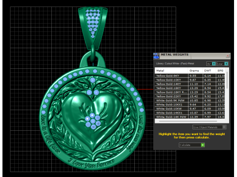 HEART DESIGN COIN PENDANT 3D PRINTABLE MODEL 3D Model