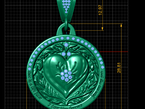 HEART DESIGN COIN PENDANT 3D PRINTABLE MODEL 3D Model