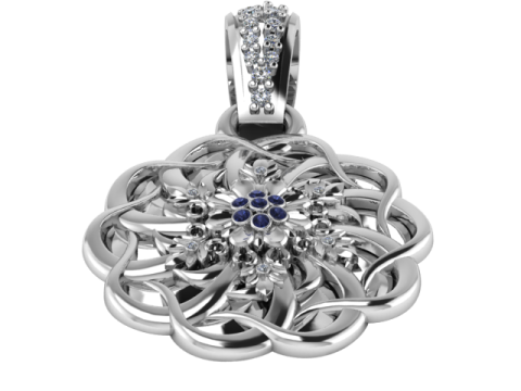 FLOWER GOLD PENDANT 3D PRINTABLE MODEL 3D Модель