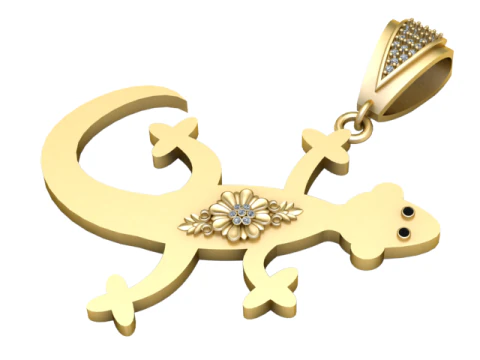 도마뱀 펜던트 3D 프린트 가능 모델 3D 모델