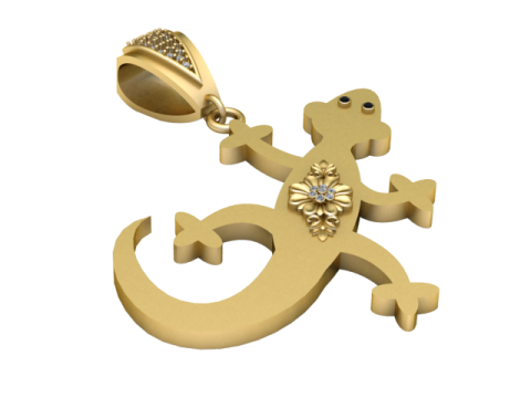 LIZARD PENDANT 3D PRINTABLE MODEL 3D Model