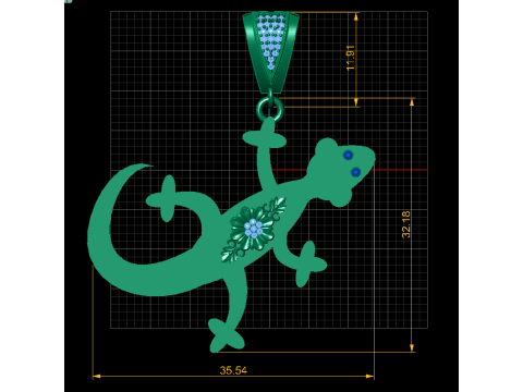 LIZARD PENDANT 3D PRINTABLE MODEL 3D Model