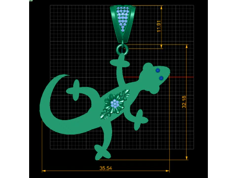 LIZARD PENDANT 3D PRINTABLE MODEL 3D Model