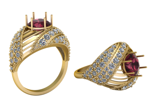 RUBY AND DIAMOND PENDANT 3D PRINTABLE MODEL 3D मॉडल