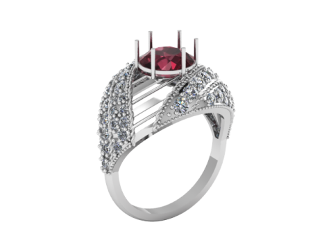 RUBY AND DIAMOND PENDANT 3D PRINTABLE MODEL 3D मॉडल