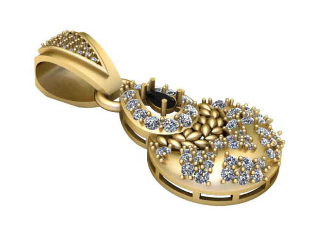 LUXURY BLUE SAPPHIRE PENDANT 3D PRINTABLE MODEL 3D Model .c4d .max .obj .3ds .fbx .stl .blend 