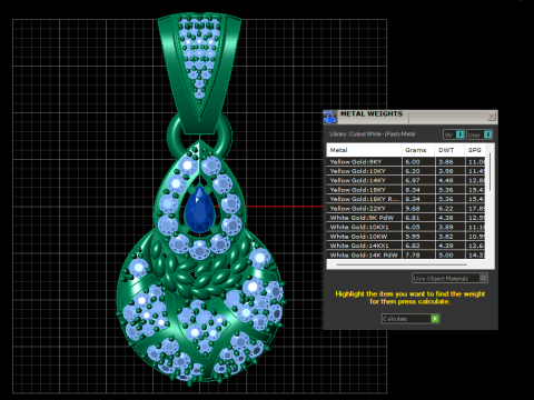 LUXURY BLUE SAPPHIRE PENDANT 3D PRINTABLE MODEL 3D 模型