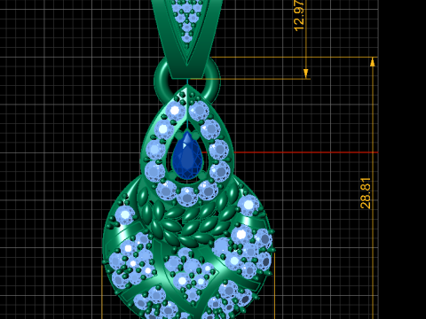 LUXURY BLUE SAPPHIRE PENDANT 3D PRINTABLE MODEL 3D 模型