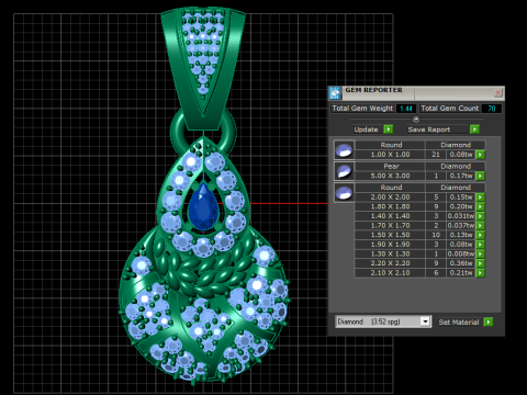 LUXURY BLUE SAPPHIRE PENDANT 3D PRINTABLE MODEL 3D 模型