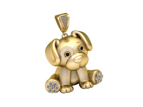PUPPY ANIMAL PENDANT 3D PRINTABLE MODEL 3D-Modell