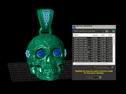 SKULL HEAD BLACK CRYSTAL PENDANT 3D PRINTABLE MODEL 3D Model
