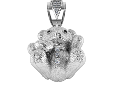 GOLDEN TEDDY BEAR PENDANT 3D PRINTABLE MODEL 3D Model
