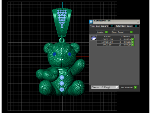 GOLDEN TEDDY BEAR PENDANT 3D PRINTABLE MODEL 3D Model
