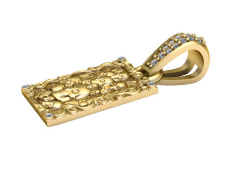 SKULL HEADS CARD PENDANT 3D PRINTABLE MODEL 3D Модель