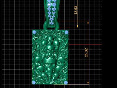 SKULL HEADS CARD PENDANT 3D PRINTABLE MODEL 3D Модель