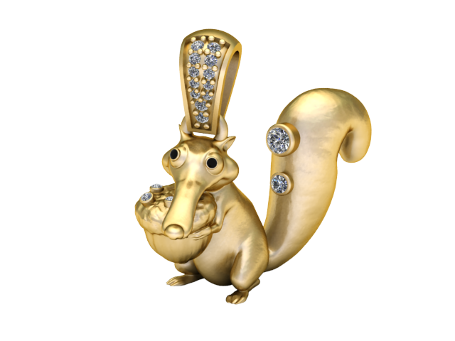 SQUIRREL PENDANT 3D PRINTABLE MODEL Modello 3D .c4d .max .obj .3ds .fbx .stl .blend 