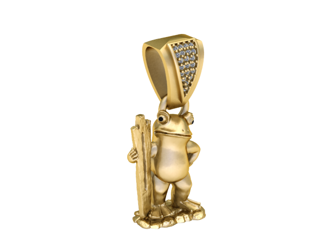 FROG AMPHIBIAN PENDANT 3D PRINTABLE MODEL 3Dモデル .c4d .max .obj .3ds .fbx .stl .blend 