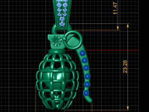 HAND GRENADE PENDANT 3D PRINTABLE MODEL 3D Модель