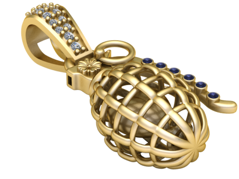 HAND GRENADE PENDANT 3D PRINTABLE MODEL 3D Model