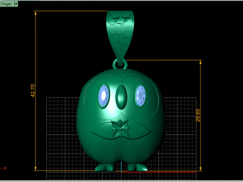 GOLD OWL PENDANT 3D PRINTABLE MODEL 3D Model