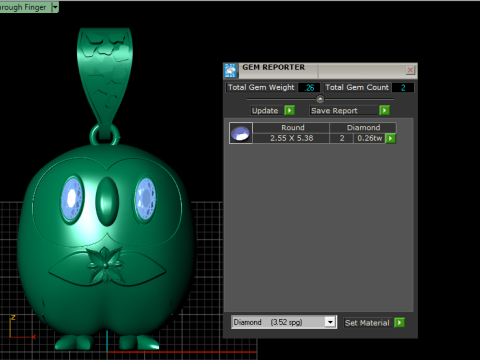 GOLD OWL PENDANT 3D PRINTABLE MODEL Modello 3D