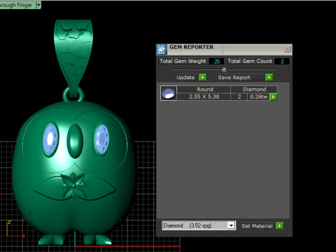 GOLD OWL PENDANT 3D PRINTABLE MODEL 3D Model