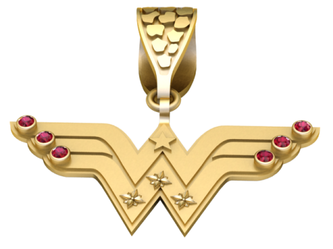 WONDER WOMAN LOGO PENDANT 3D PRINTABLE MODEL Modello 3D