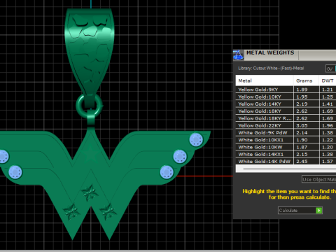 WONDER WOMAN LOGO PENDANT 3D PRINTABLE MODEL Model 3D