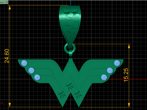 WONDER WOMAN LOGO PENDANT 3D PRINTABLE MODEL Model 3D