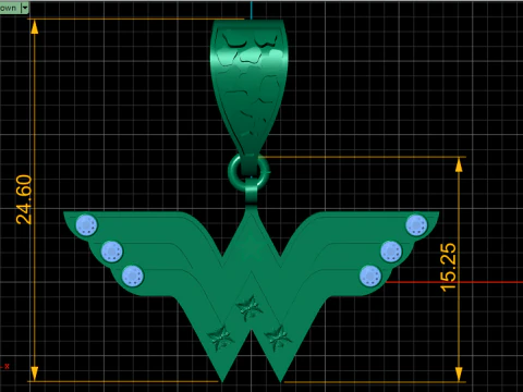 WONDER WOMAN LOGO PENDANT 3D PRINTABLE MODEL 3D Model