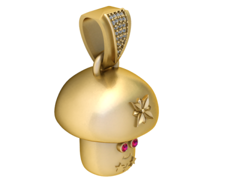 MUSHROOM VEGETABLE PENDANT 3D PRINTABLE MODEL 3D मॉडल