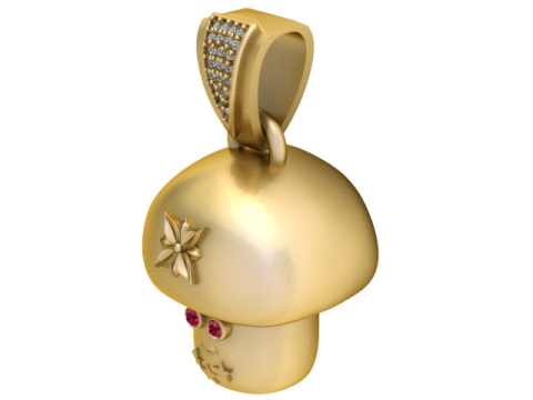 MUSHROOM VEGETABLE PENDANT 3D PRINTABLE MODEL 3D मॉडल