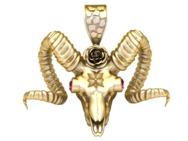 GOAD HEAD SKULL PENDANT 3D PRINTABLE MODEL 3D Model .c4d .max .obj .3ds .fbx .stl .blend 