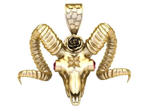 GOAD HEAD SKULL PENDANT 3D PRINTABLE MODEL 3D Model