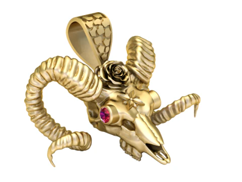 GOAD HEAD SKULL PENDANT 3D PRINTABLE MODEL 3D Model