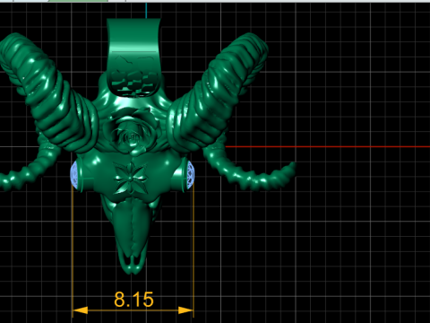 GOAD HEAD SKULL PENDANT 3D PRINTABLE MODEL 3D मॉडल