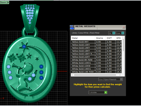 BABY ON THE MOON PENDANT 3D PRINTABLE MODEL 3Dモデル