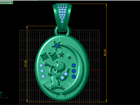 BABY ON THE MOON PENDANT 3D PRINTABLE MODEL 3Dモデル