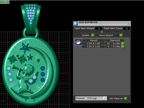 BABY ON THE MOON PENDANT 3D PRINTABLE MODEL 3Dモデル