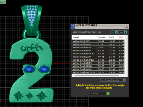 NUMBER 2 GOLDEN PENDANT 3D PRINTABLE MODEL Modèle 3D