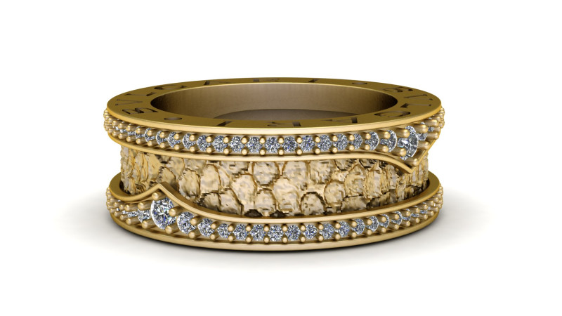 PRECIOUS GOLD AND DIAMOND RING 3D PRINTABLE MODEL 3D Model .c4d .max .obj .3ds .fbx .stl .blend 