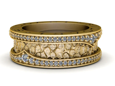 PRECIOUS GOLD AND DIAMOND RING 3D PRINTABLE MODEL 3D Model