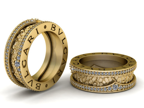 PRECIOUS GOLD AND DIAMOND RING 3D PRINTABLE MODEL 3D Model