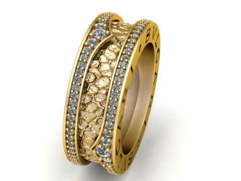 PRECIOUS GOLD AND DIAMOND RING 3D PRINTABLE MODEL 3D Model